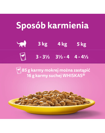 WHISKAS Adult sáček 85 g Poultry Feast mokré krmivo pro dospělé kočky v omáčce s: kuřecím masem, krůtím masem