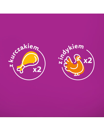 WHISKAS Adult sáček 85 g Poultry Feast mokré krmivo pro dospělé kočky v omáčce s: kuřecím masem, krůtím masem