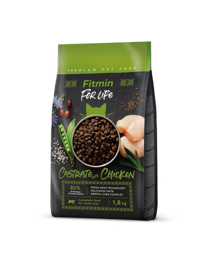 FITMIN Cat For Life Castrate Chicken 1,8 kg pro kastrovanou kočku s kuřecím masem