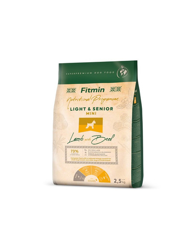 FITMIN Dog Nutritional Programme Mini Light Senior Lamb&Beef 2,5 kg dla starszych psów małych ras