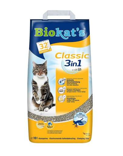 BIOKAT'S Classic 3v1 10 l bentonitové stelivo
