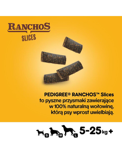 PEDIGREE Ranchos Slices 8 x 60g hovězí