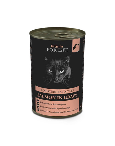 FITMIN For Life Cat Tin Sterilized Salmon 415g pro sterilizované kočky s lososem