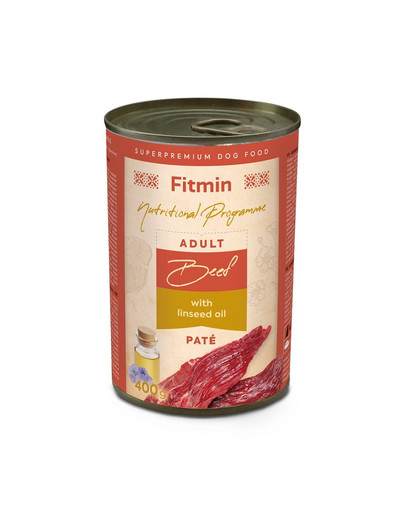 FITMIN Dog Nutritional Programme Tin Beef with lindseed oil 400g hovězí maso se lněným olejem