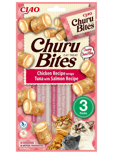 INABA Churu Bites Chicken tuna&salmon wrap 3x10g s tuňákem a lososem