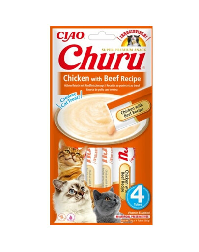 INABA Churu Chicken with beef 4x14g s kuřecím a hovězím masem