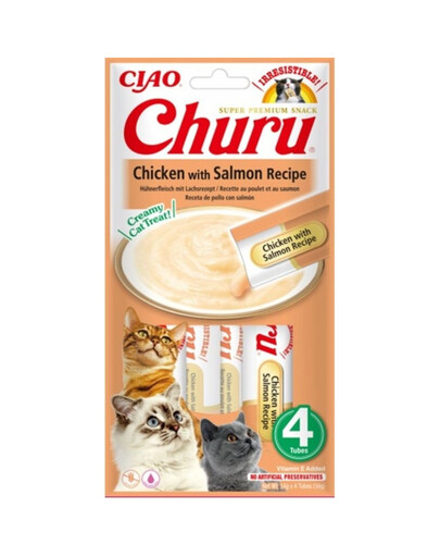 INABA Churu Chicken with salmon 4x14g s kuřecím masem a lososem