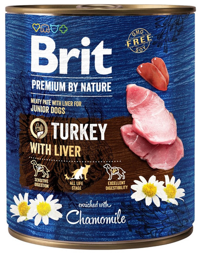 BRIT Premium by Nature Krůtí & játra 800g konzerva pro štěňata