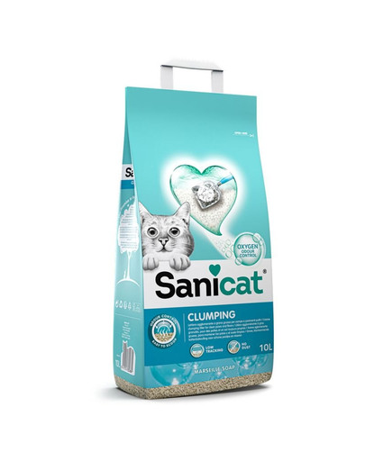 SANICAT Clumping 10 l hrudkující bentonitové stelivo s marseillským mýdlem