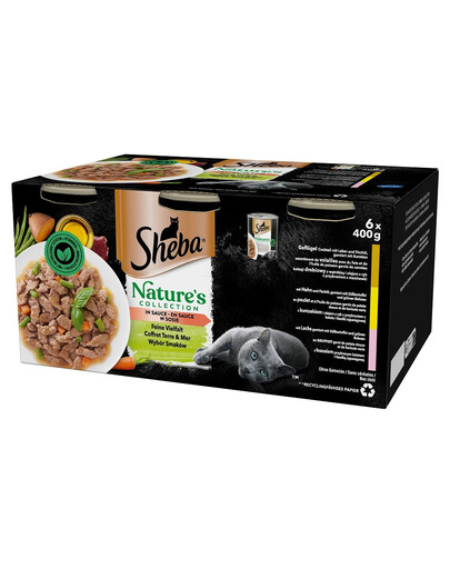 SHEBA Nature's Collection Mix příchutí v omáčce 6x400 g