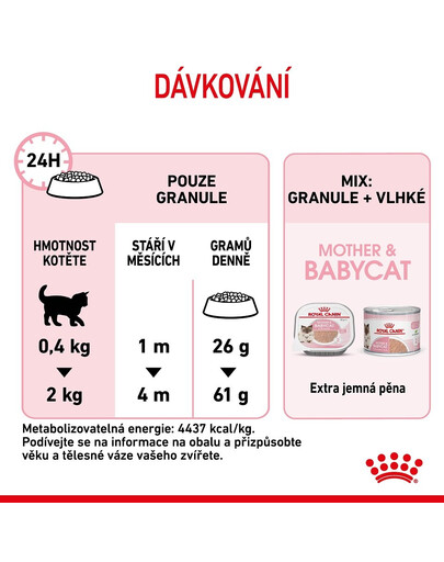 ROYAL CANIN Mother&Babycat granule pro březí nebo kojící kočky a koťata  od 1 do 4 měsíců 2 kg