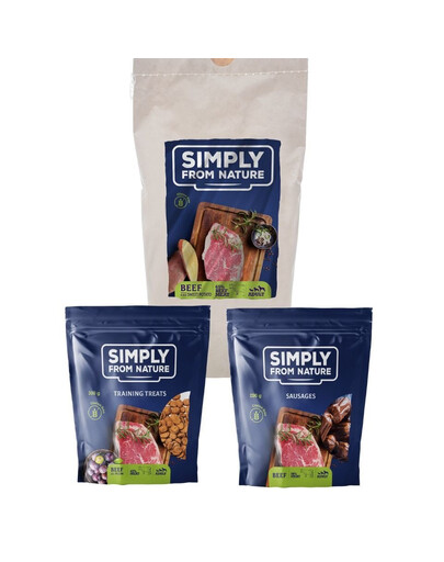 SIMPLY FROM NATURE Pečené granule s hovězím masem 1,2 kg + přírodní hovězí pamsky