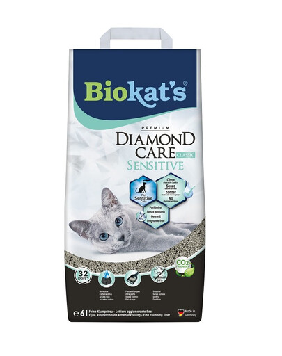 BIOKAT'S Diamond Care Sensitive Classic 6 l bentonitové stelivo pro kočky