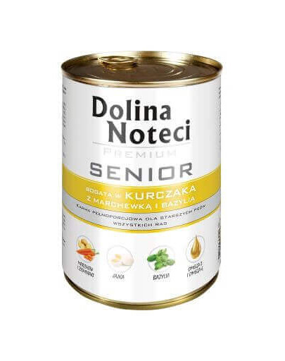 DOLINA NOTECI Premium Senior Bohatá na kuřecí, mrkev a bazalku 400g