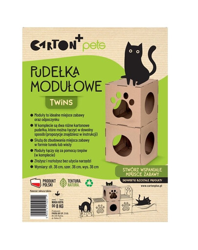 CARTON+ PETS Kartonové domečky pro kočky Twins