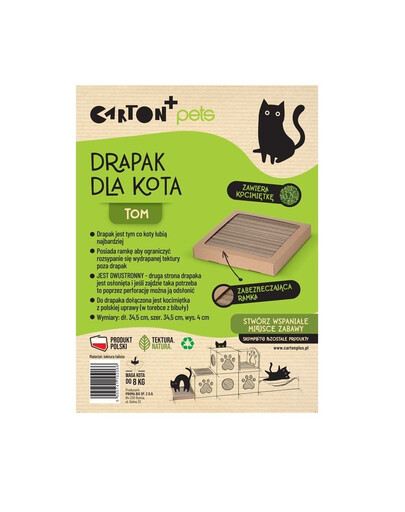 CARTON+ PETS Oboustranné kartonové škrabadlo pro kočky Tom