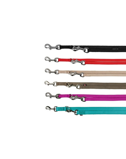 TRIXIE Vodítko regulovatelné dvojité premium ( L-XL) 2.0m/25mm hnědé