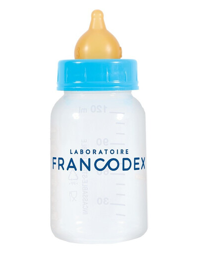 FRANCODEX Krmná láhev pro štěňata a koťata 120 ml + 2 savičky