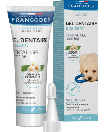 FRANCODEX Zklidňující zubní gel pro štěňata 50 g