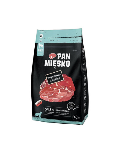 PAN MIĘSKO pro střední plemena 9 kg Vepřové maso s divočákem