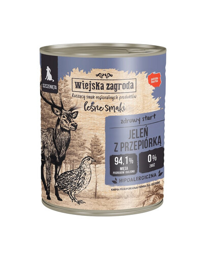 Levně WIEJSKA ZAGRODA Forest Flavours Jelen s křepelkou 800 g pro štěňata