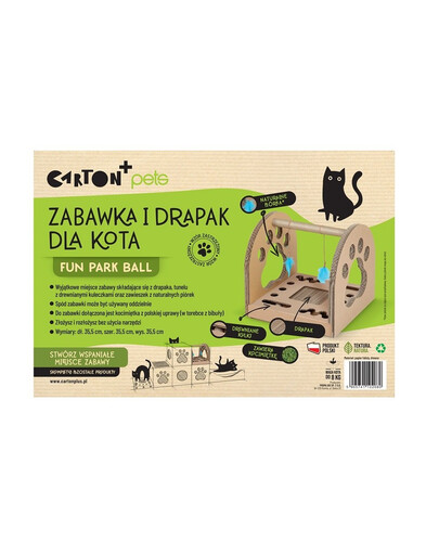 CARTON+ PETS Interaktivní hračka se škrabadlem Fun Park Ball