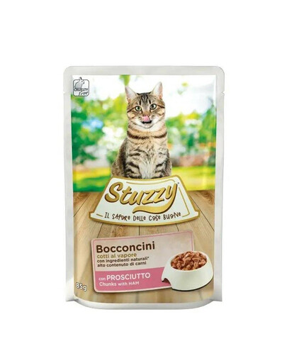 Levně STUZZY Cat Bocconcini Chunks s kousky šunky 85g