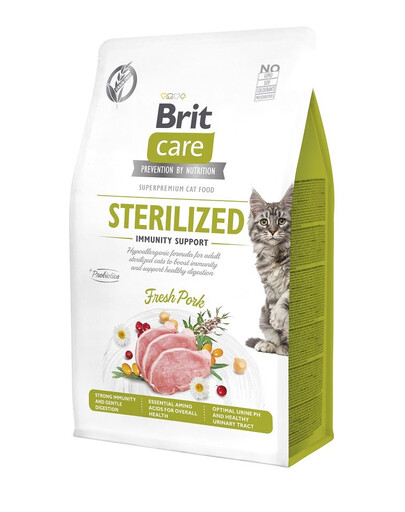 BRIT CARE Grain-Free Sterilized Immunity 0.4 kg hypoalergenní receptura pro dospělé sterilizované kočky