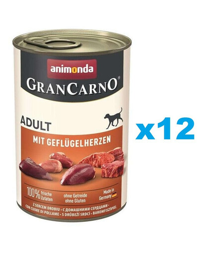 ANIMONDA GranCarno Adult Drůbeží srdce 12x400g