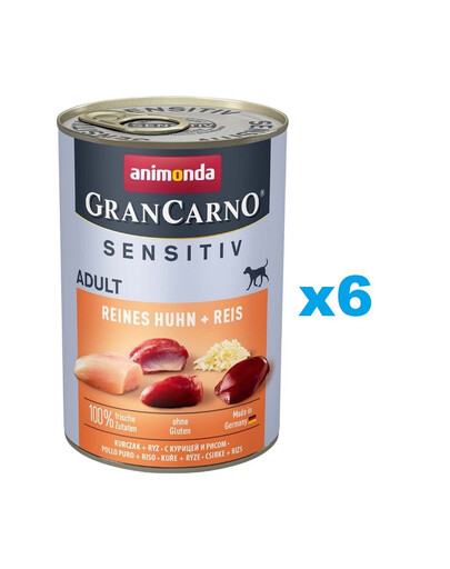 ANIMONDA GranCarno Sensitiv Pure Kuřecí s rýží 6x400g