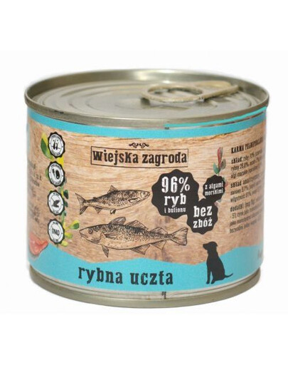 WIEJSKA ZAGRODA Rybí hody 200g bezobilná konzerva pro psy