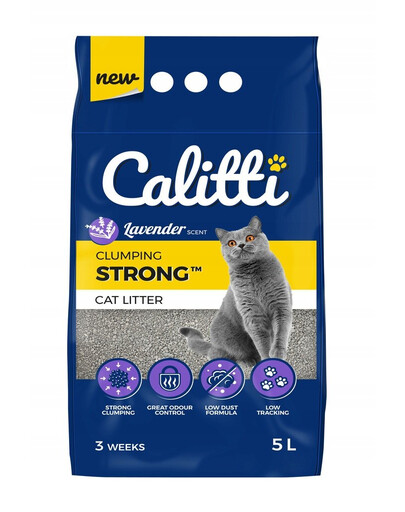 CALITTI Strong bentonitové stelivo pro kočky Levandule 5 l