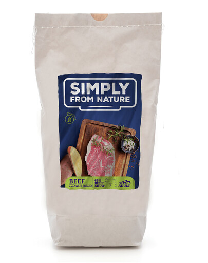 Levně SIMPLY FROM NATURE Pečené krmivo s hovězím masem 1,2 kg + 2 konzevy ZDARMA