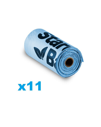 STARCH BAG BIO sáčky na exkrementy 11 rolí x 15 ks., modré