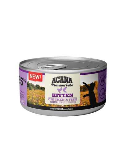 ACANA Premium Pate Kitten Chicken & Fish kuřecí a rybí paštika pro koťata 24 x 85 g