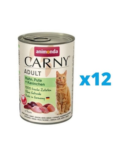 ANIMONDA Carny Adult kuře krůta králík 12 x 400 g