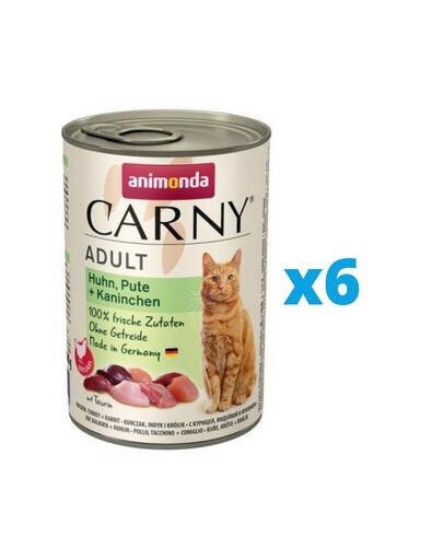ANIMONDA Carny Adult kuře krůta králík 6 x 400 g