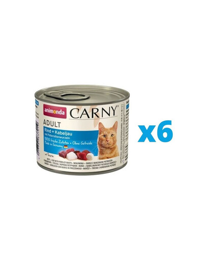 ANIMONDA Carny Adult hovězí treska petržel 6 x 200 g