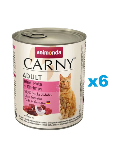ANIMONDA Carny Cat Adult hovězí,krůta & krevety 6 x 800 g