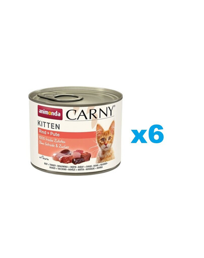 ANIMONDA Carny Kitten Hovězí a krůtí 6x200g