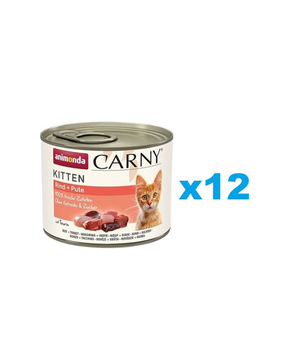 ANIMONDA Carny Kitten Hovězí a krůtí 12x200g