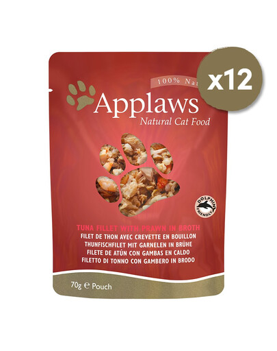 APPLAWS Cat Pouch Tuňák a krevety 12 x 70g
