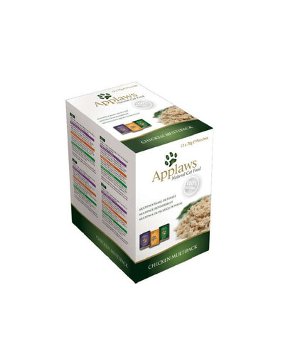 APPLAWS Cat Pouch Multipack  48x70g s kuřecím masem, rýží, dýní a chřestem