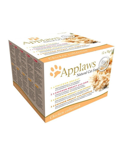 APPLAWS Cat Tin Multipack 4x (12x70g) Chicken Collection mokré krmivo pro kočky s kuřecím masem