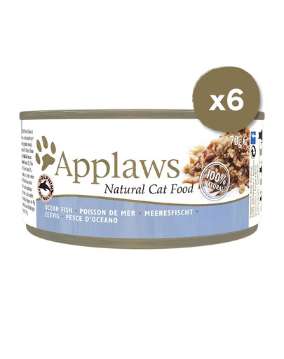 APPLAWS Cat Tin 6 x 70 g mokré krmivo pro kočky s mořskými rybami