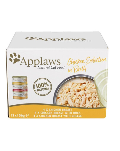 APPLAWS Cat Chicken Selection in Broth 48 x 156 g