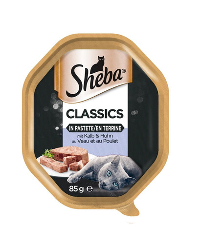 SHEBA Classics telecí a kuřecí 85g*22