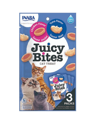 INABA Churu Cat Juicy Bites Chicken&Tuna Flavor 3x11,3g