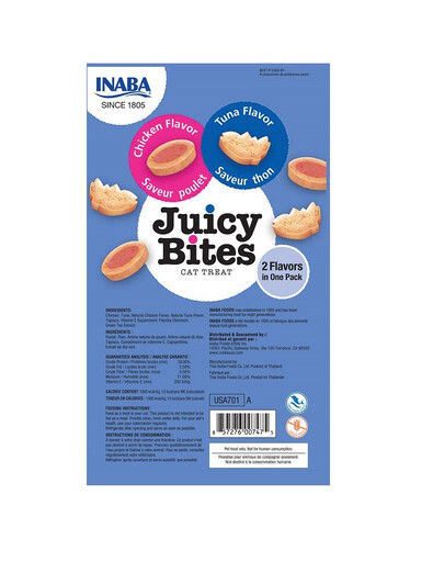 INABA Churu Cat Juicy Bites Chicken&Tuna Flavor 3x11,3g
