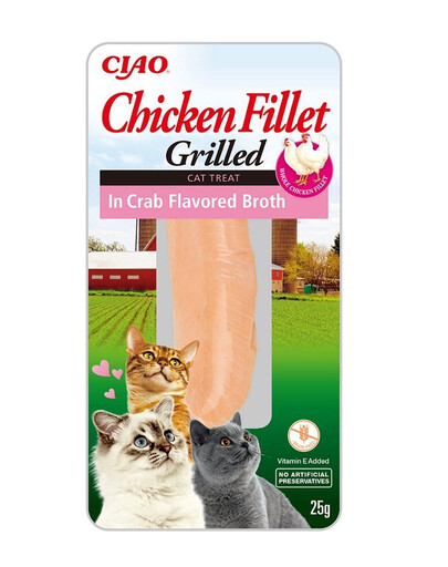 INABA Cat Grilled Chicken Fillet ve vývaru z krevet 25 g